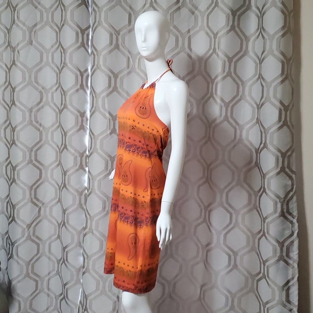 Gorgeous orange  and purple paisley summer dress